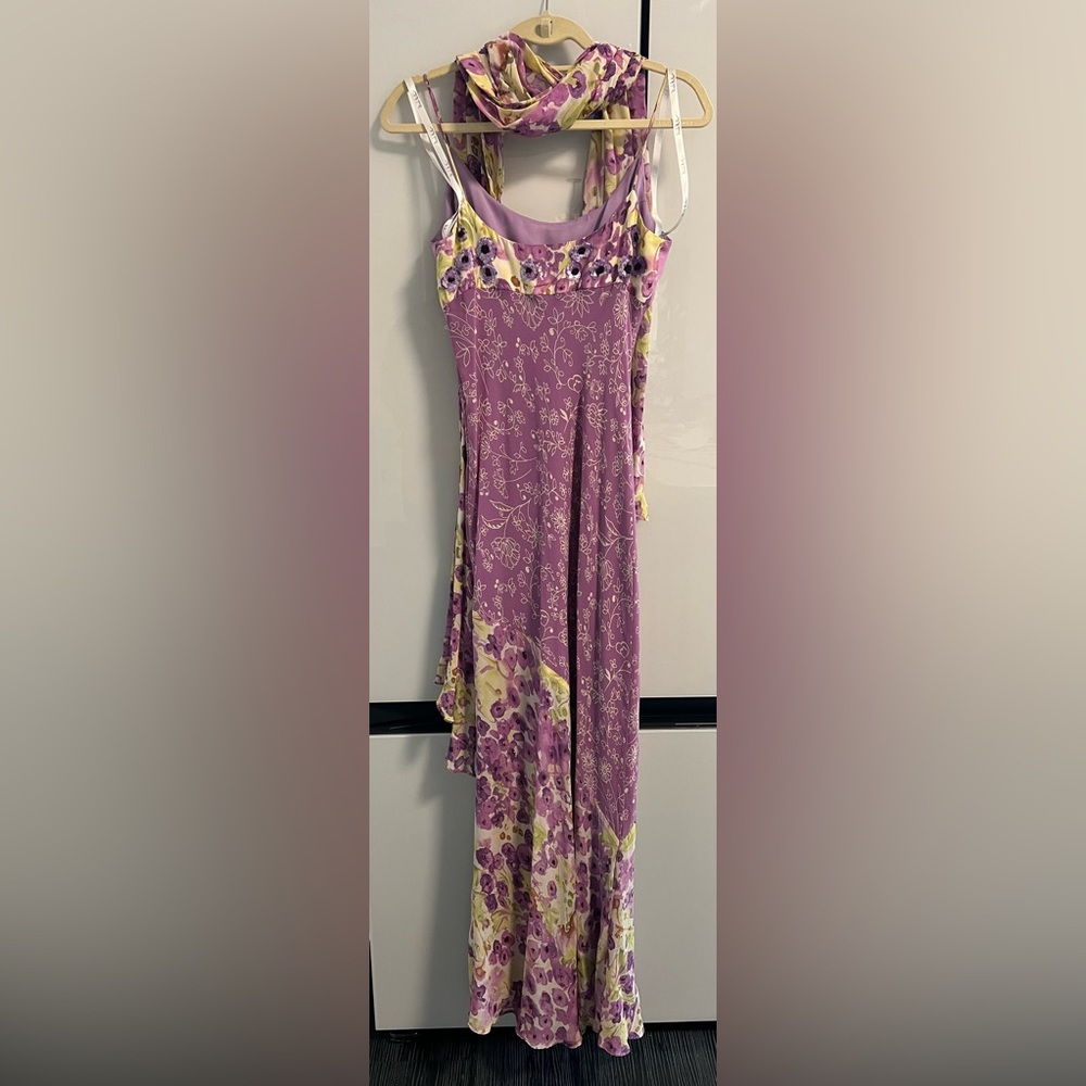 Vintage Nicole Miller Purple and Yellow Floral Dress - Picture 7 of 7